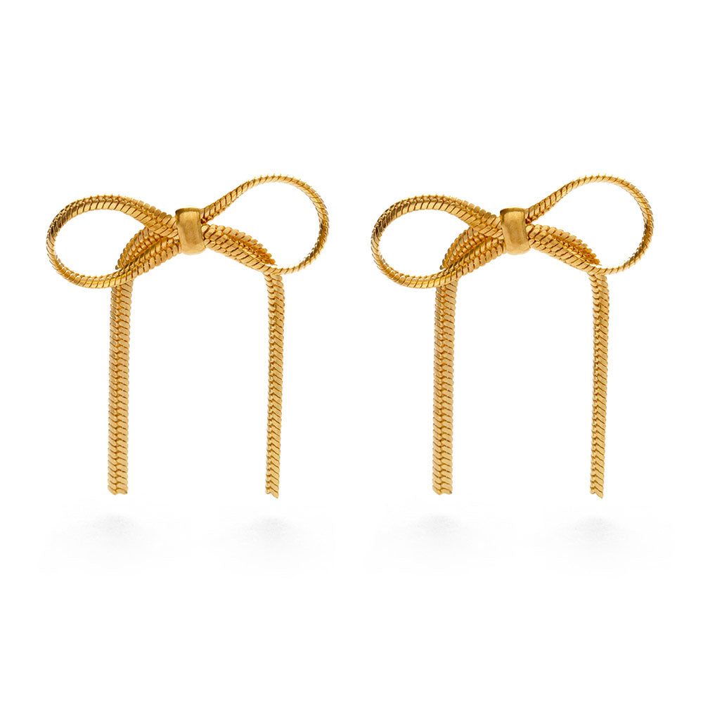 Herringbone Chain Bow studs