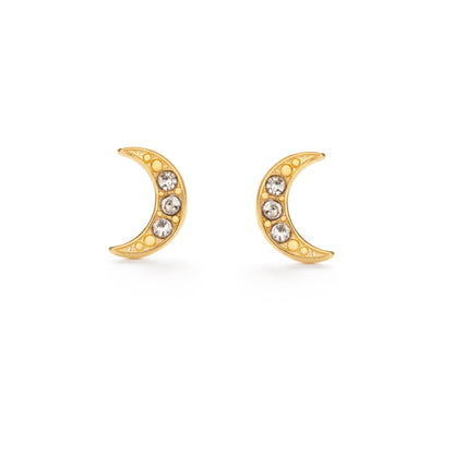 Crescent Crystal Moon studs