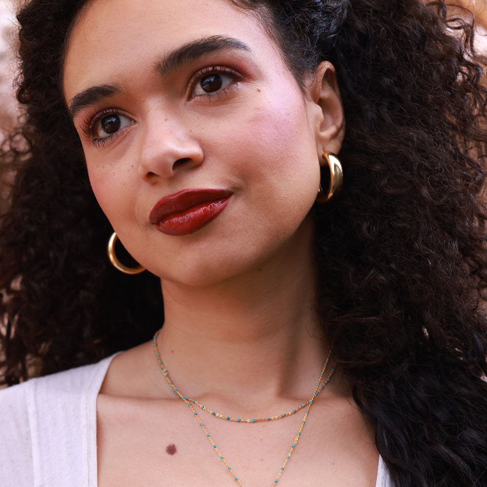 White Enamel Beaded Necklace