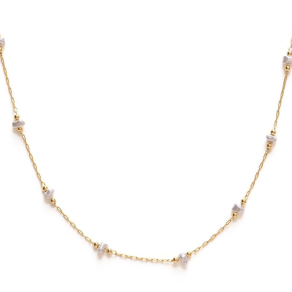 Pearl Station Chain Necklace