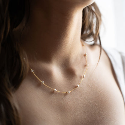 Pearl Station Chain Necklace