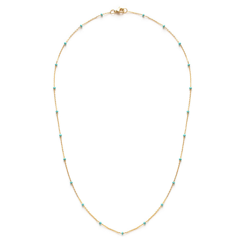 Turquoise Beaded Chain Necklace