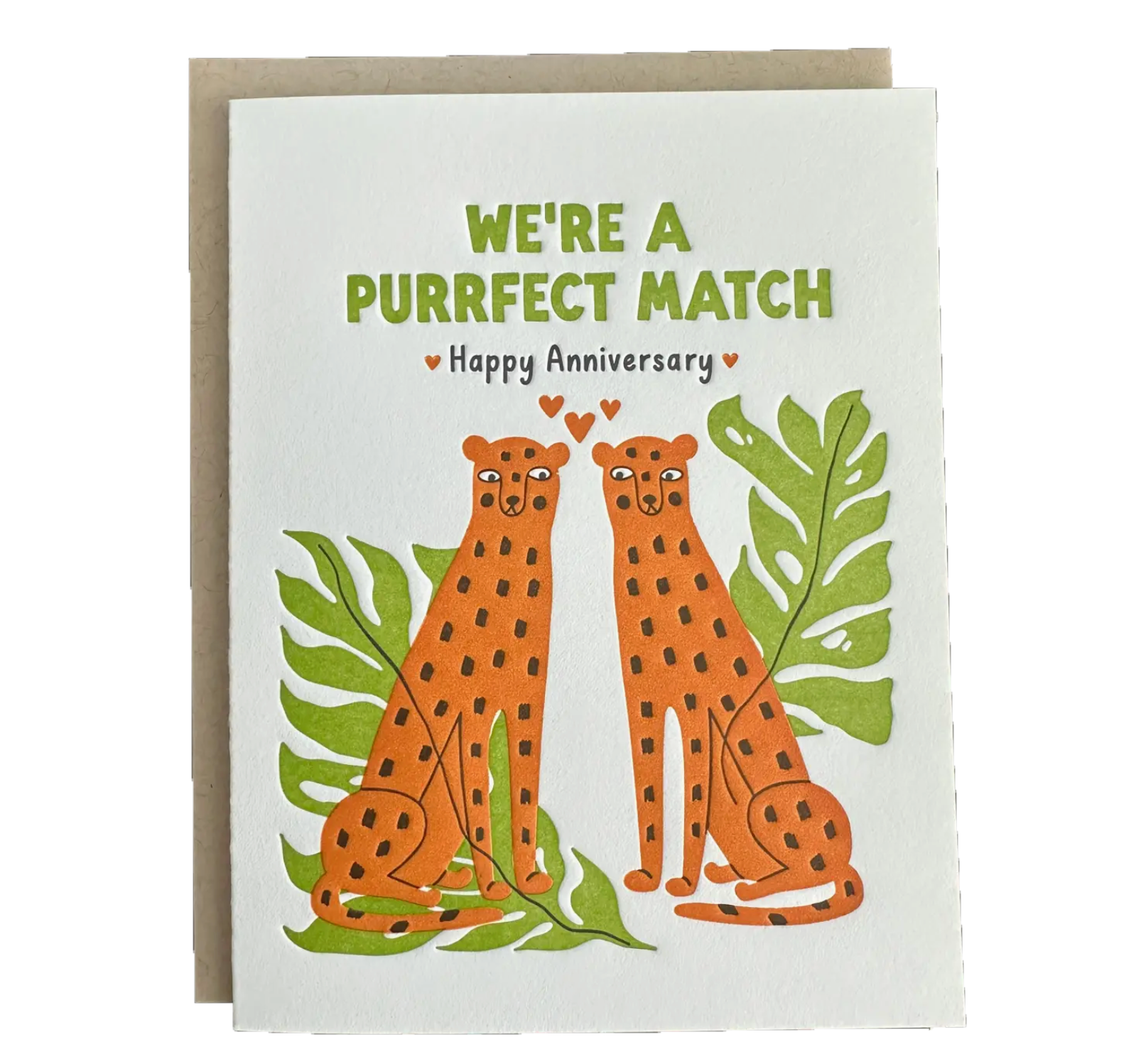 Anniversary Cheetahs Letterpress card