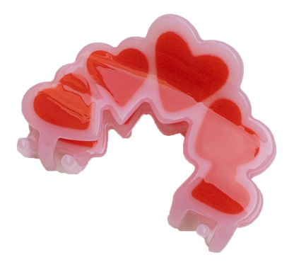 Heart Arch Claw - Red & Pink