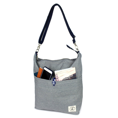 Reversible Messenger Bag - Teracotta/Railroad stripe