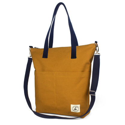 Reversible Messenger Bag - Mustard/Railroad stripe