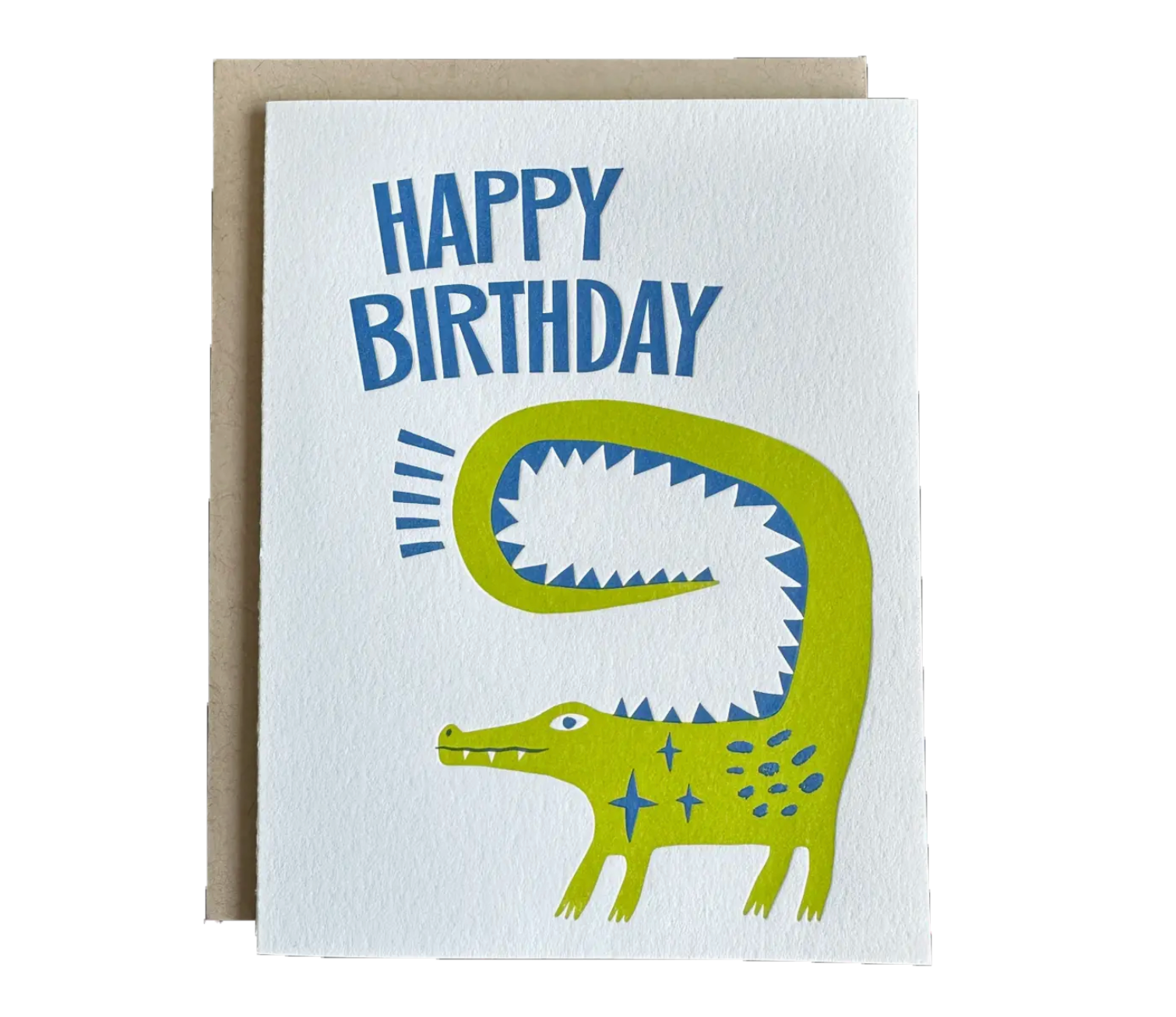 Birthday Crocodile Letterpress card