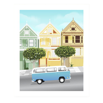 VW Buses in San Francisco art prints