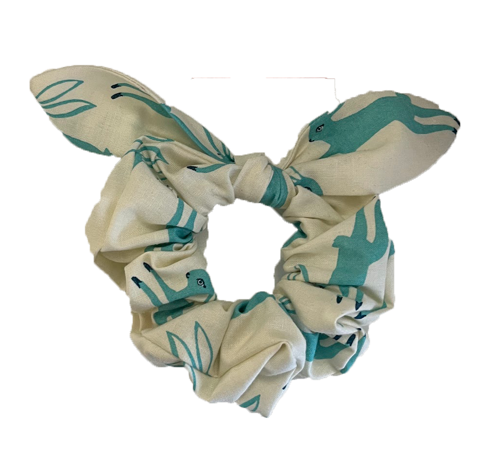 Bunny Run Blue Scrunchie