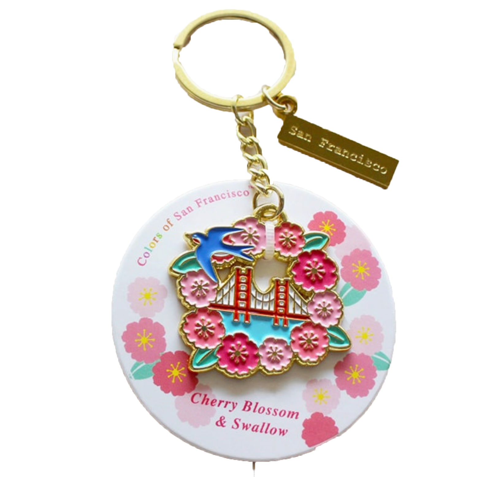 Cherry Blossom Gold Keychain