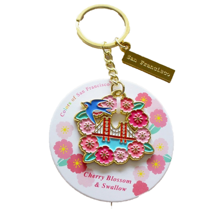 Cherry Blossom Gold Keychain