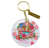 Cherry Blossom Gold Keychain