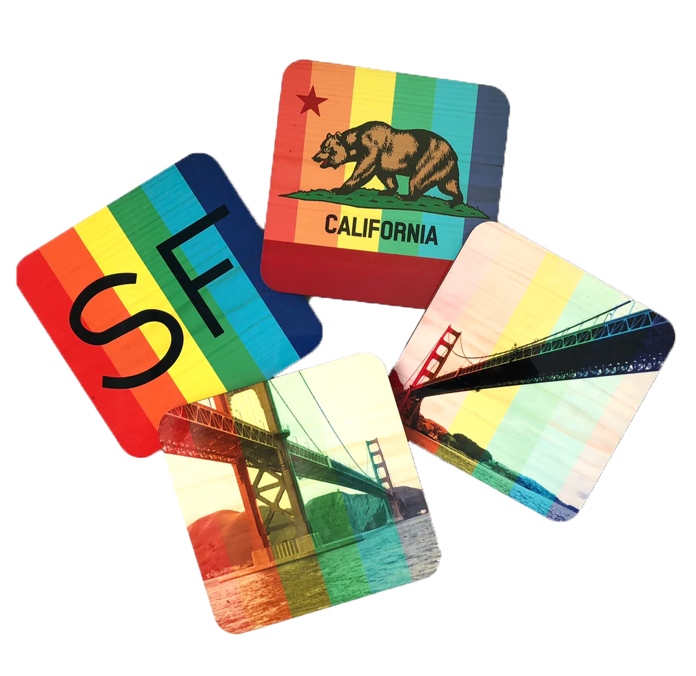 SF Landmark Rainbow coasters