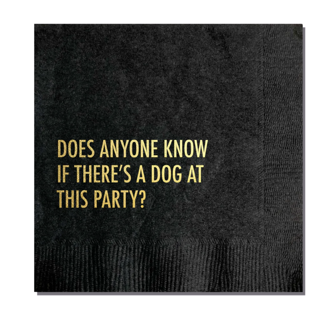 Dog at Party cocktail napkins