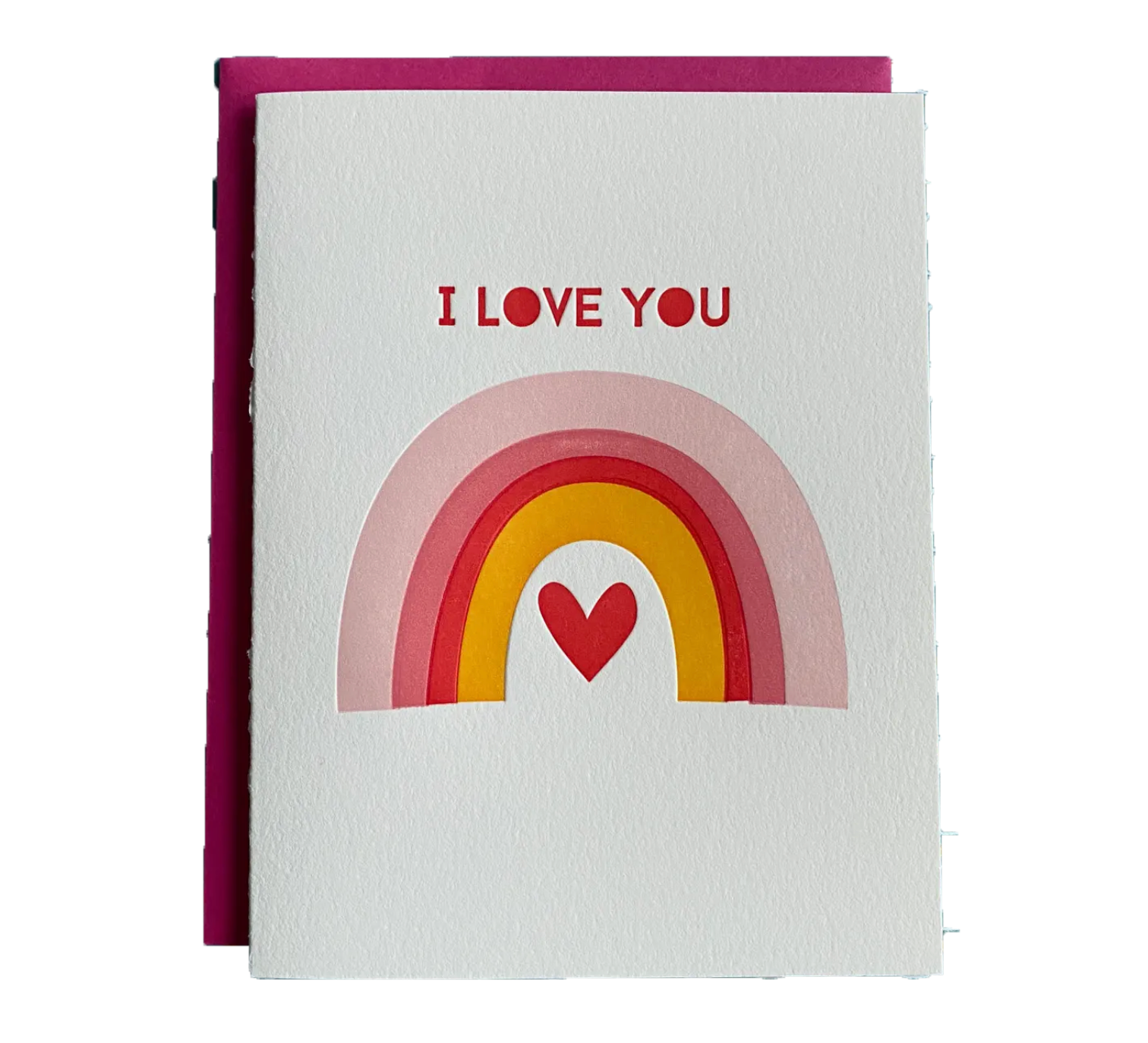 I Love You Rainbow Letterpress card