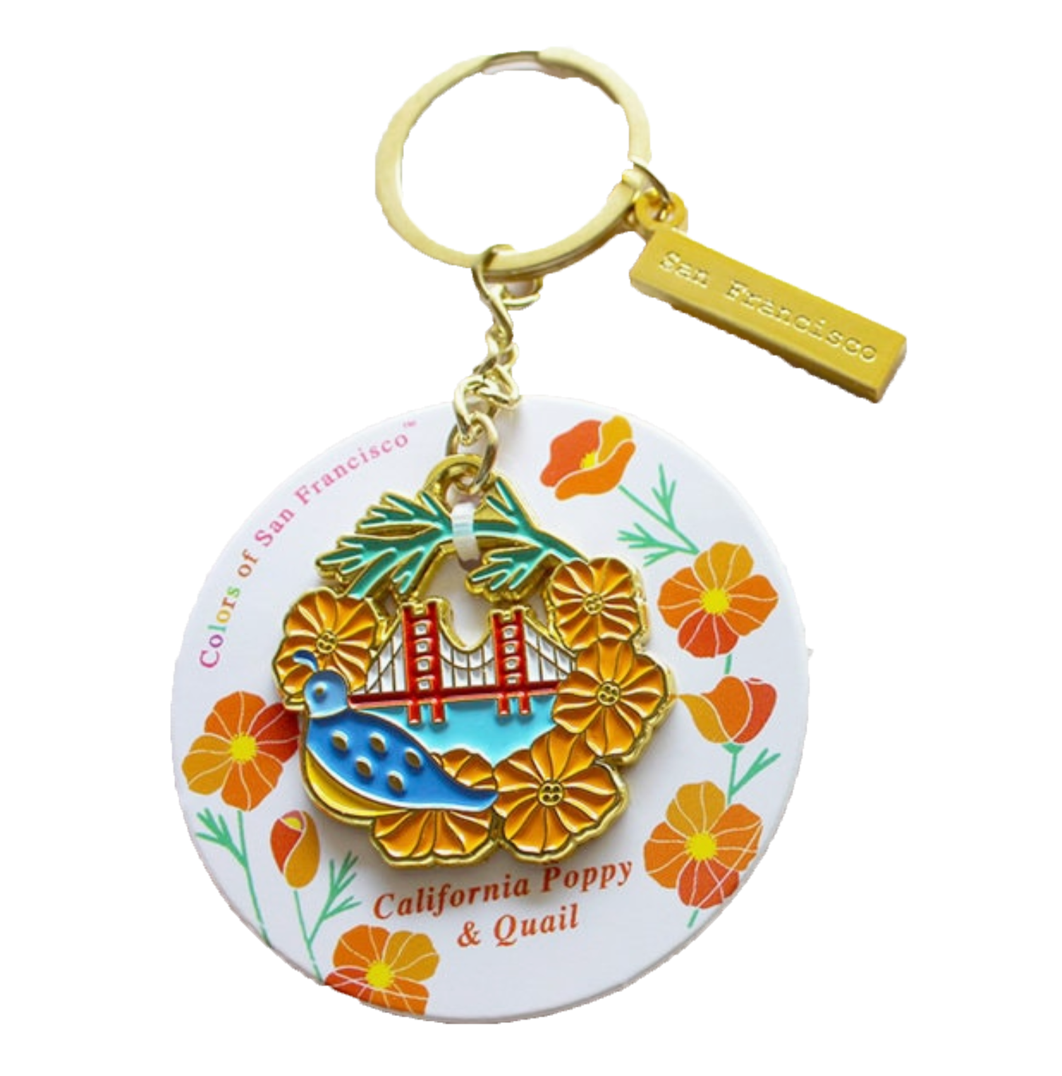 Poppy Gold Keychain