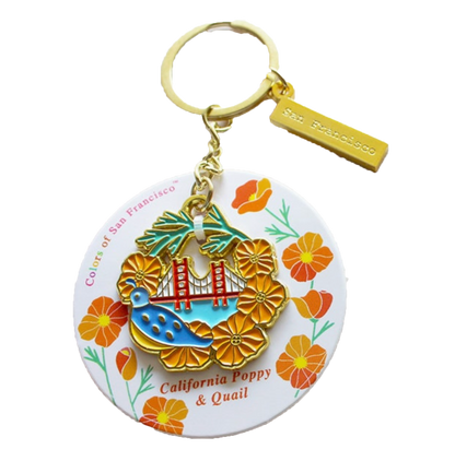 Poppy Gold Keychain