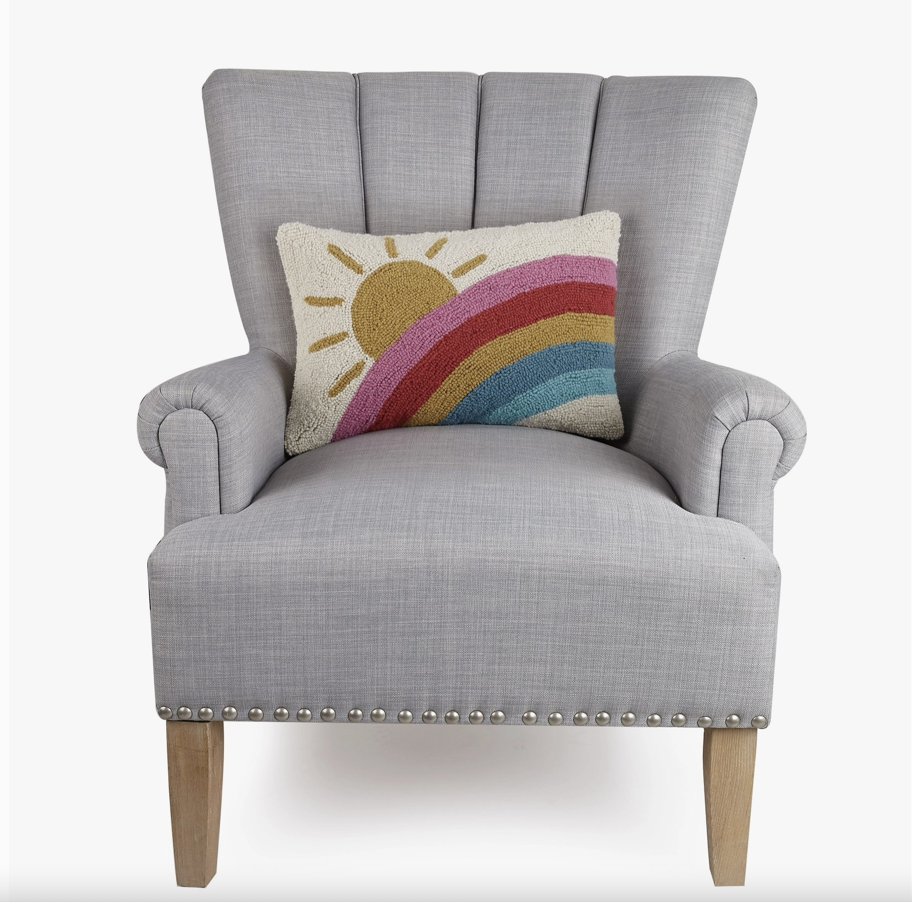 Sun and Rainbow Hook Pillow