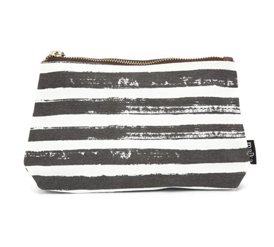 Large Graphic Canvas Pouch - Stripes