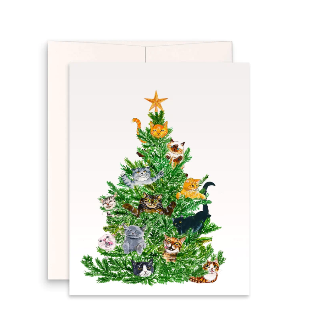 Cat Christmas Tree Card / Card Pack