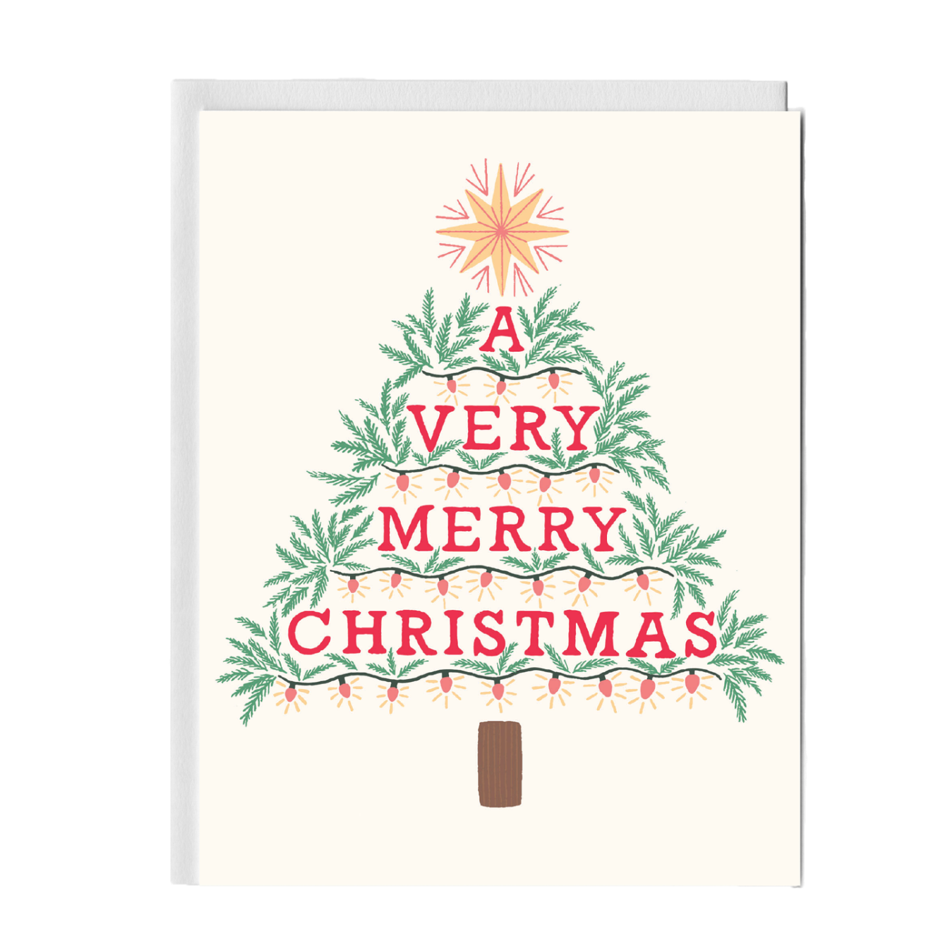 Very Merry Christmas Tree Greeting Card