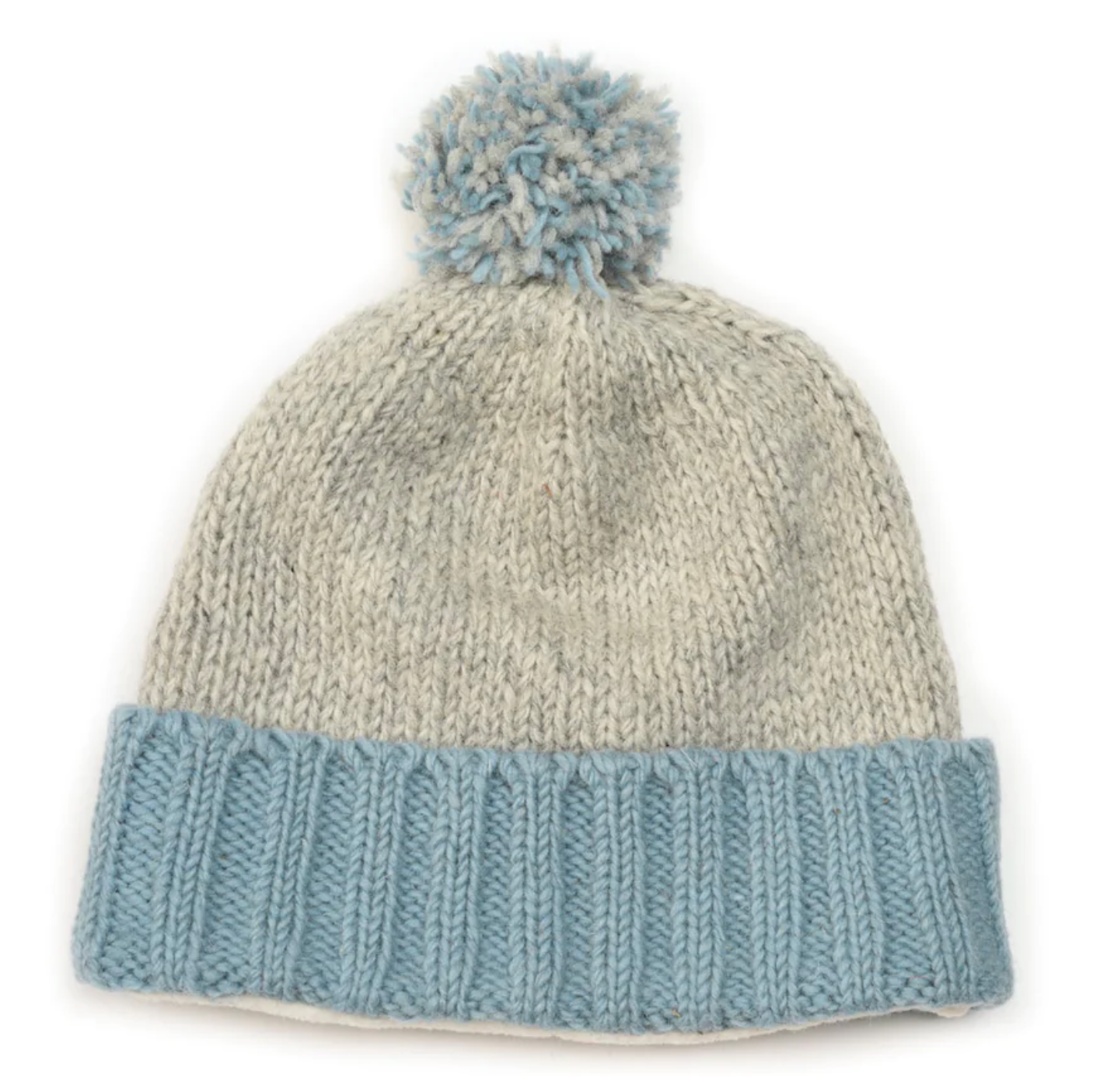 Two Tone Pom Beanie - Gray