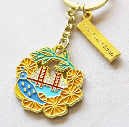 Poppy Gold Keychain