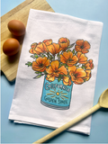 Poppies tea towel