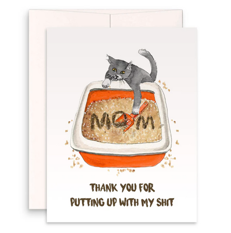 Cat Mom Shit greeting card