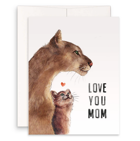Mountain Lion Mom greeting card