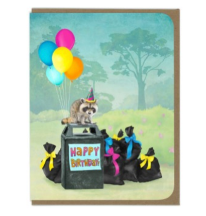 Birthday Raccoon Greeting Card