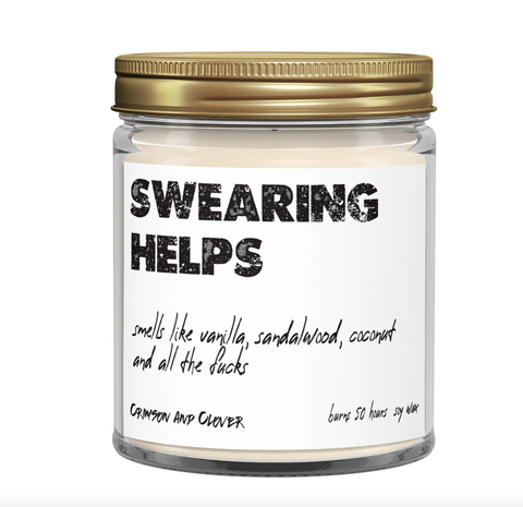 Swearing Helps candle