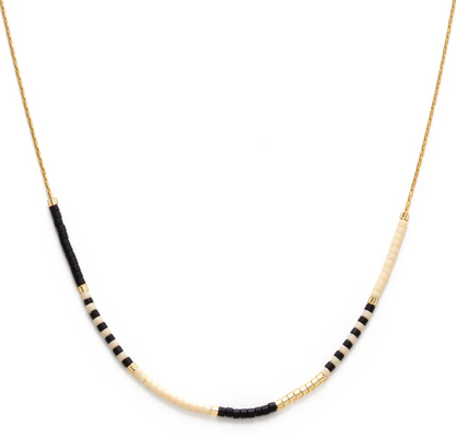 Black & Bone Japanese Seed Bead Necklace