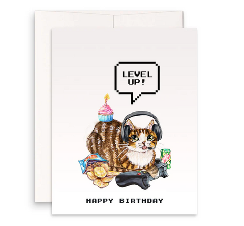 Gamer Cat greeting card