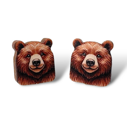 Bear Head stud earrings