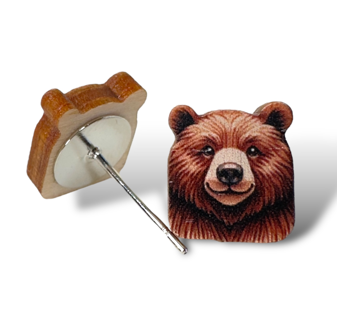 Bear Head stud earrings