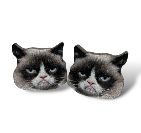 Grumpy Cat stud earrings