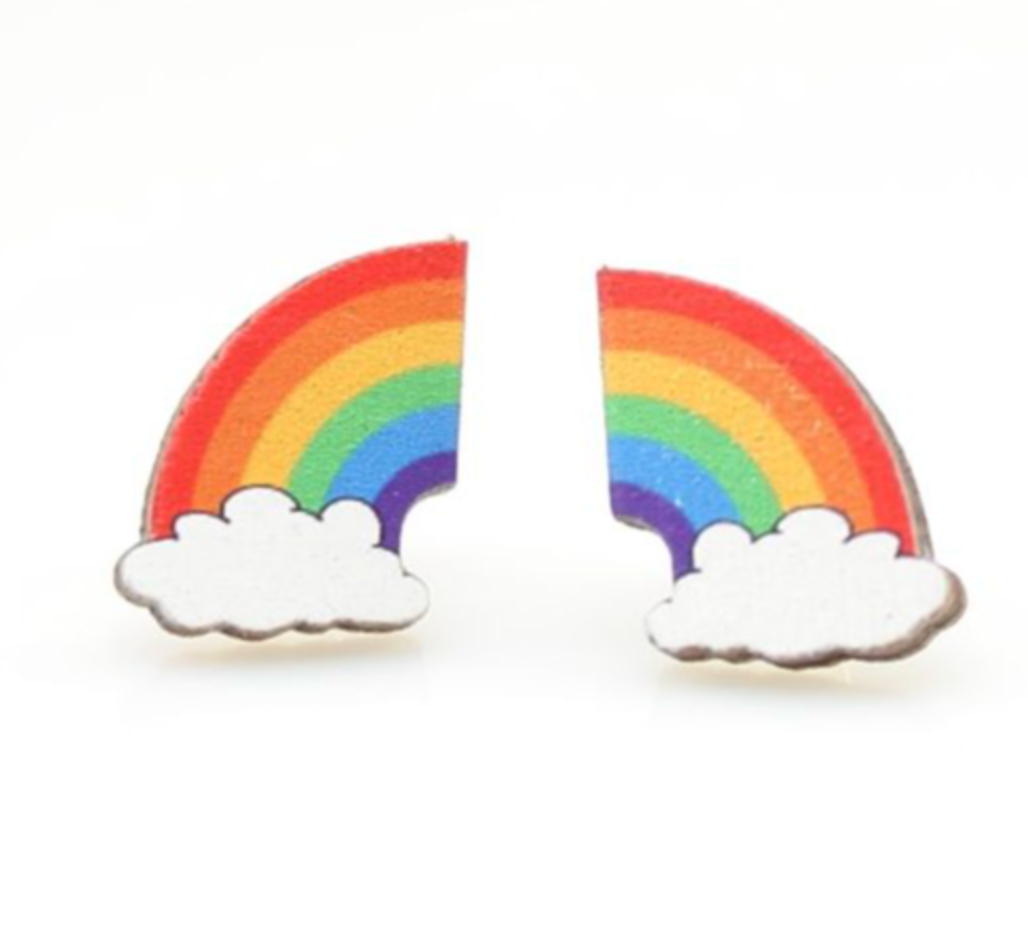 Rainbow Cloud stud earrings