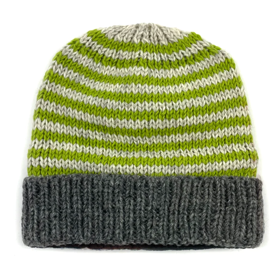 Striped Beanie Lime Green