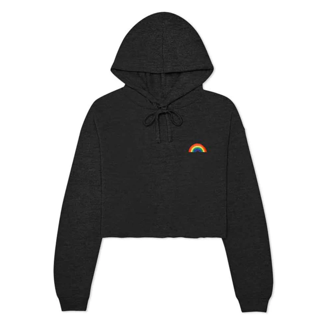 Rainbow cropped hoodie - Charcoal