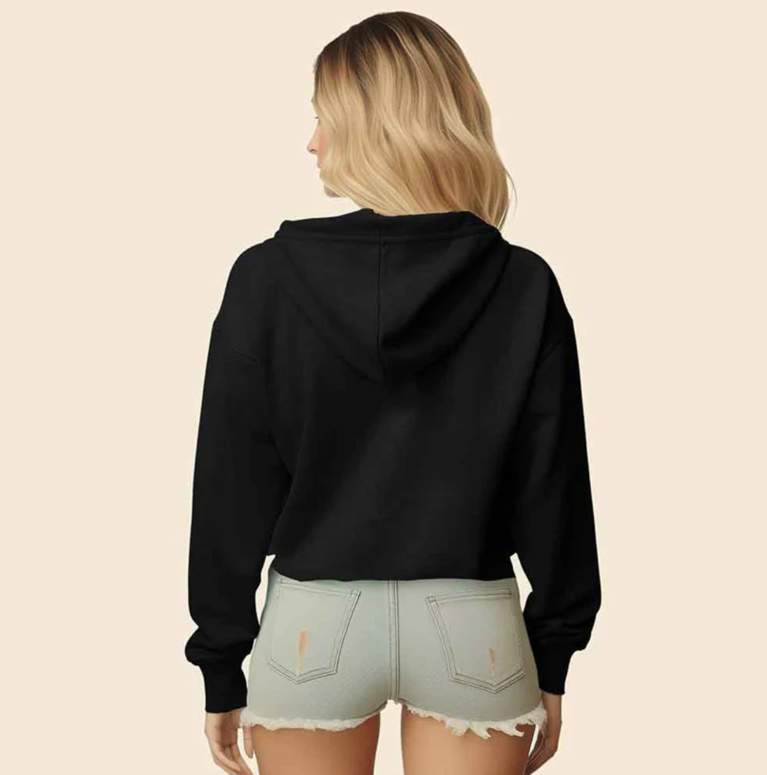 Rainbow cropped hoodie - Charcoal