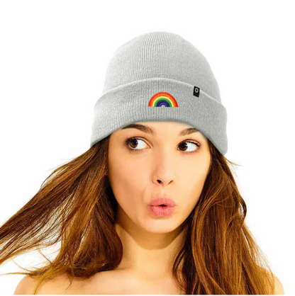 Rainbow beanie - Light Gray