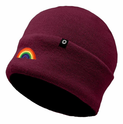 Rainbow beanie - Maroon