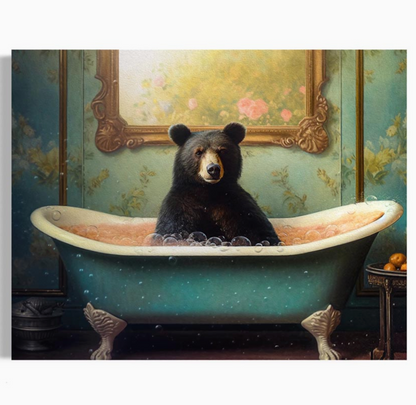 Bear in Bathtub Art Print