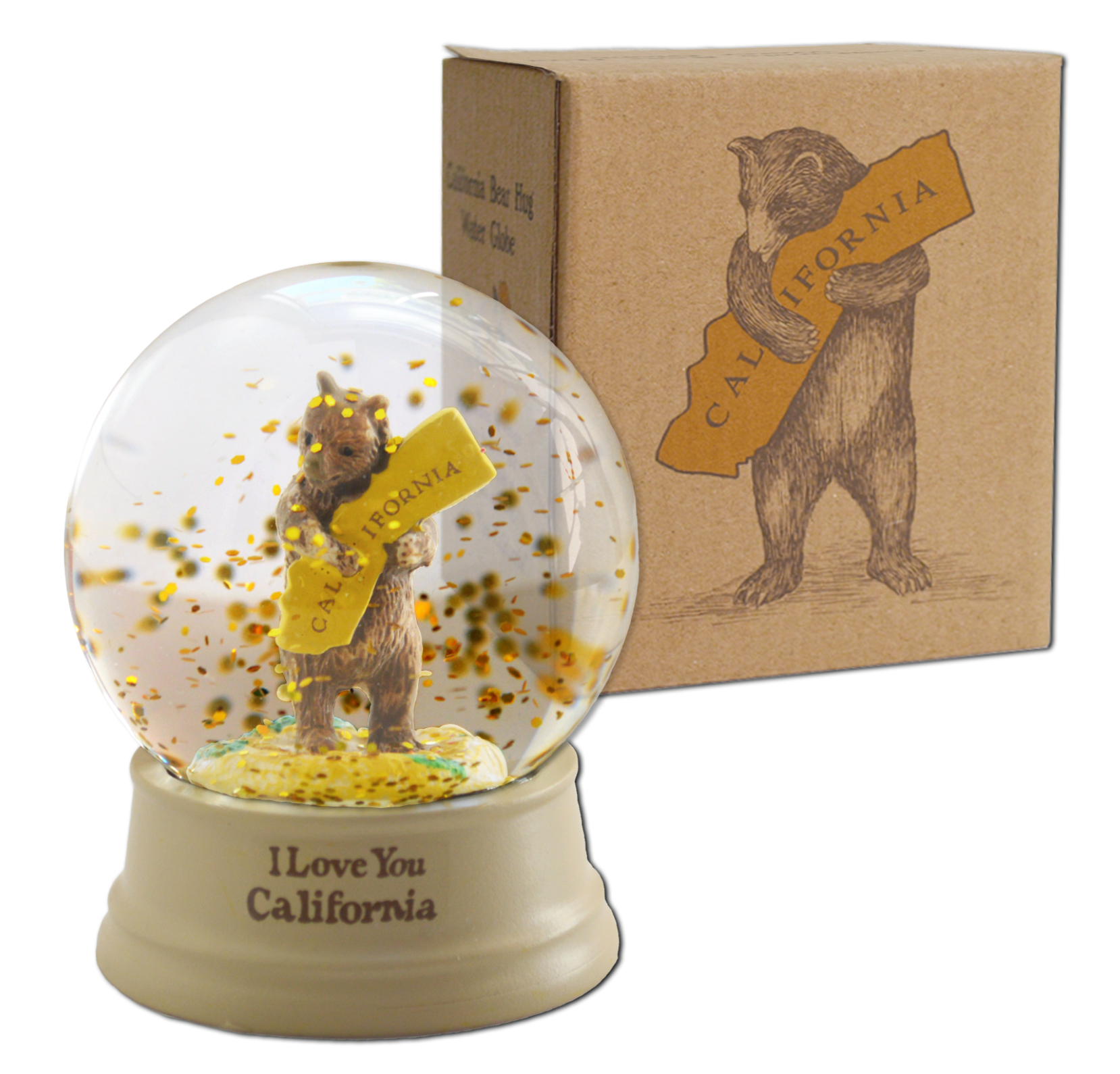 CA Bear Hug water globe