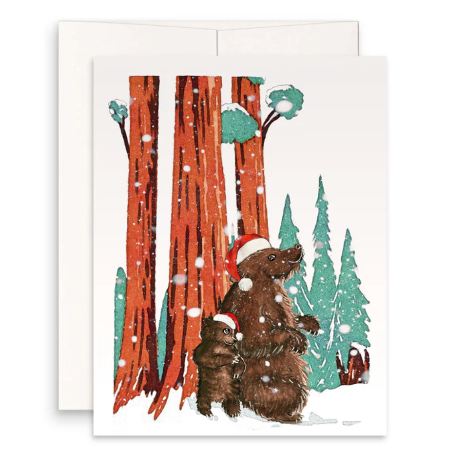 Bear Family Redwood Greeting card