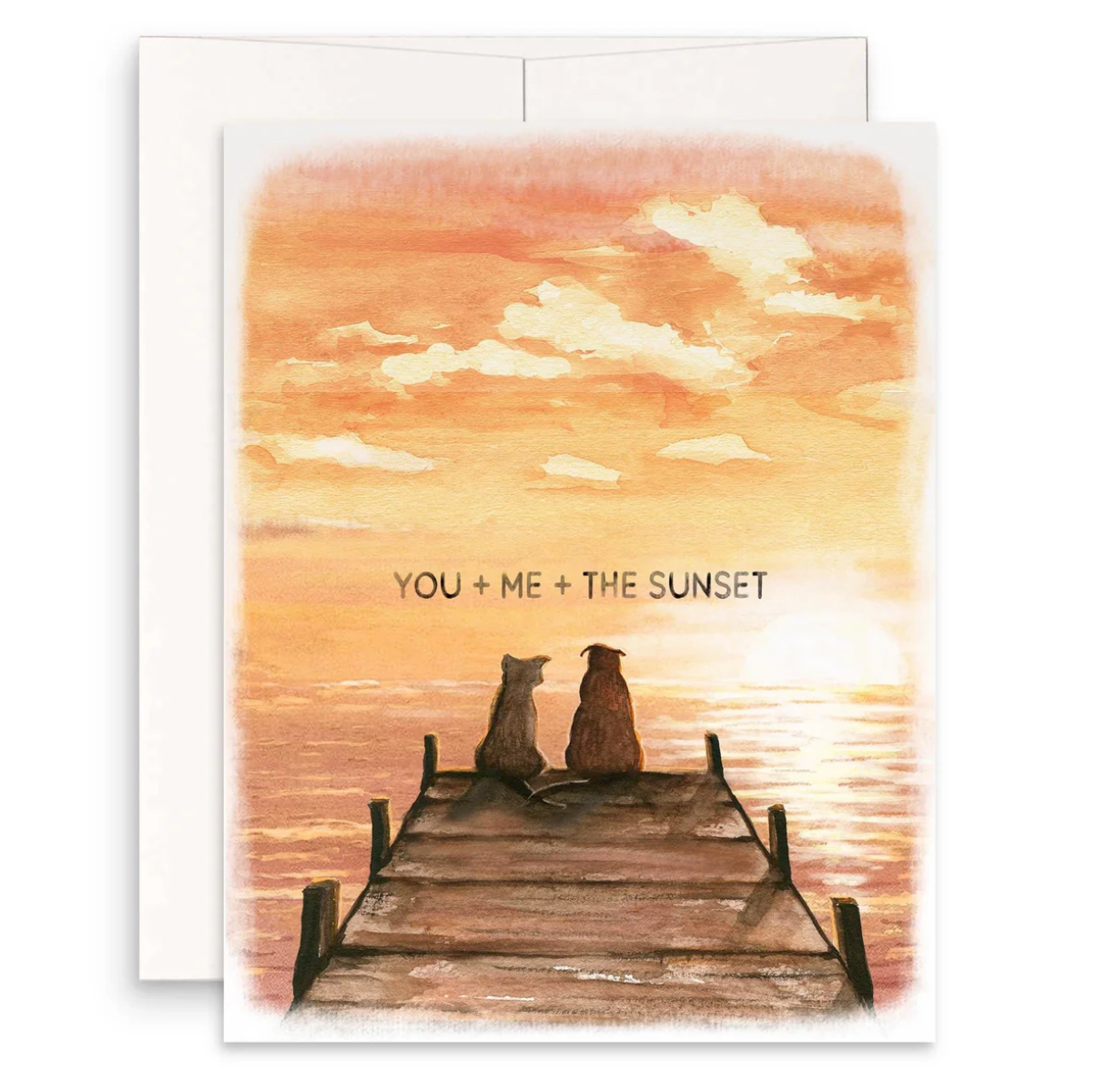 You + Me + Sunset Greeting card