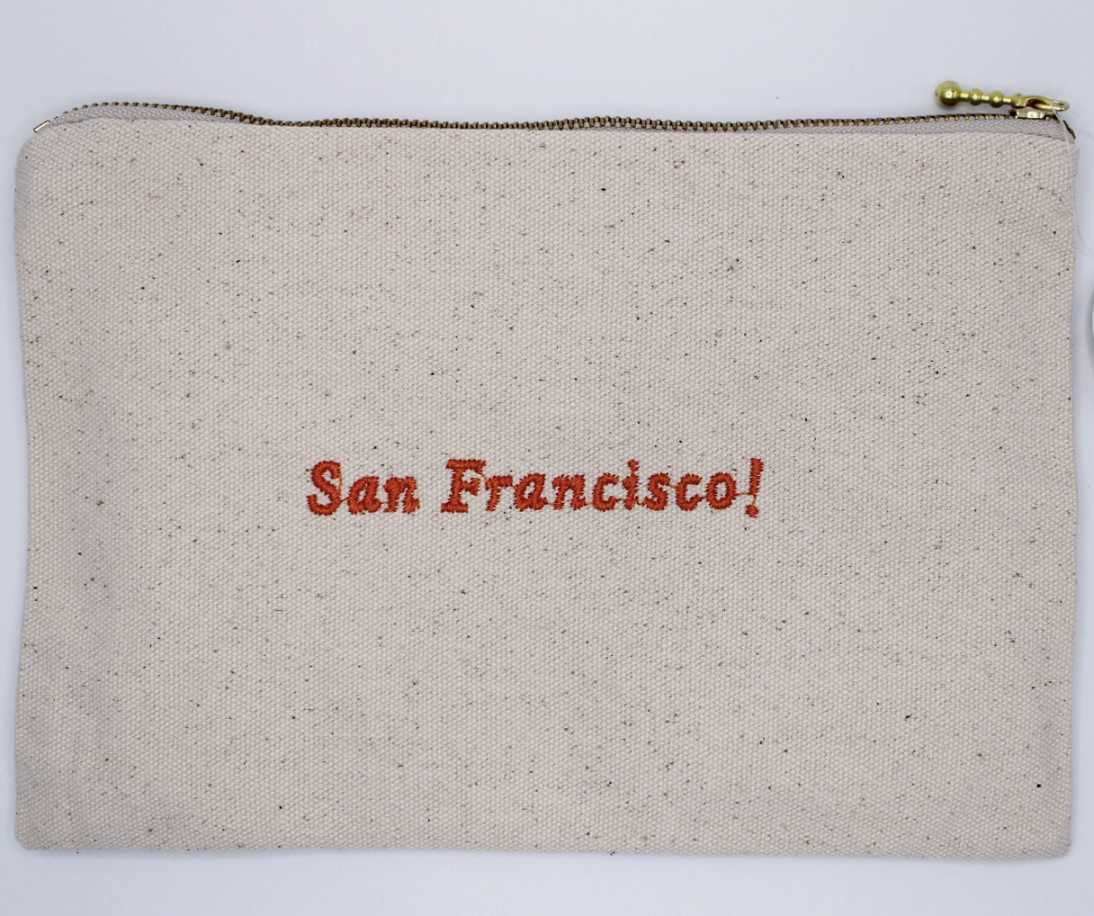 Embroidered Zipper Pouch - Skyline