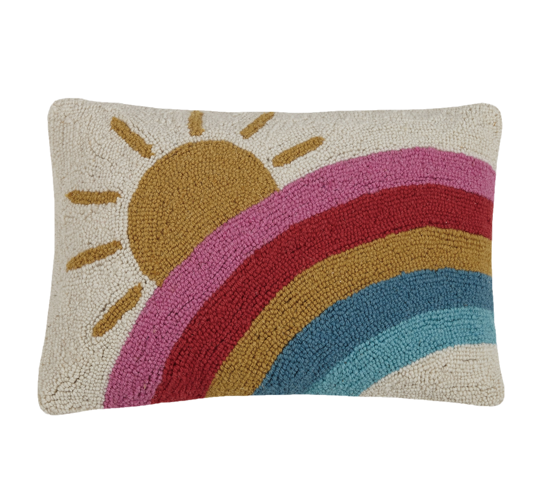 Sun and Rainbow Hook Pillow