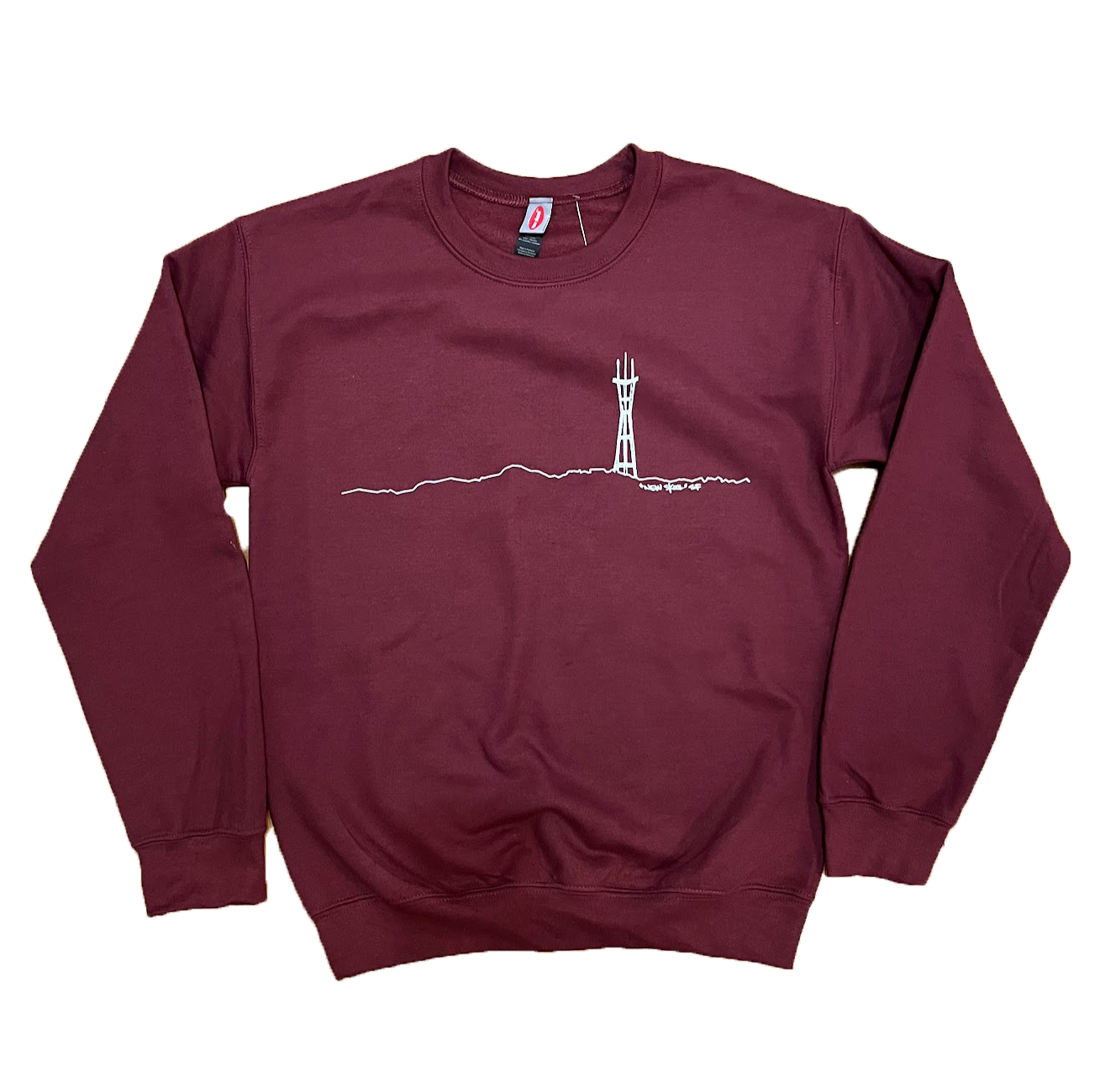 Sutro Tower Crew Pullover - Maroon